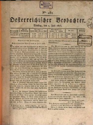 Der Oesterreichische Beobachter. 1823,7/9