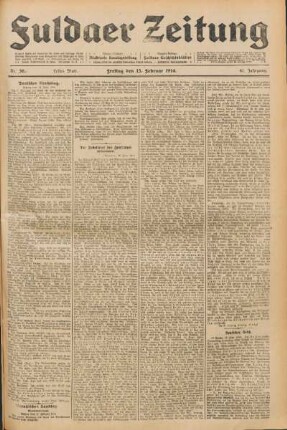 Ausgabe vom Freitag, den 13. Februar 1914.