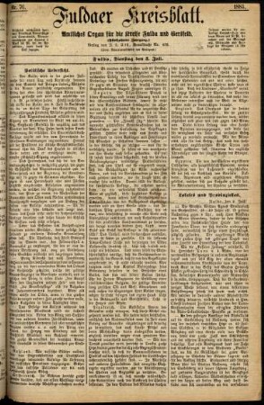 Ausgabe vom Dienstag, den 03. Juli 1883.