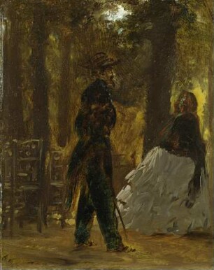 Polizist und Dame im Tuileriengarten