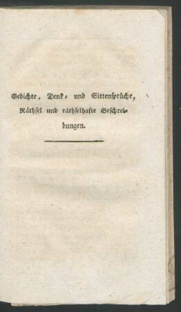 Gedichte, Denk- und Sittensprueche, [...]