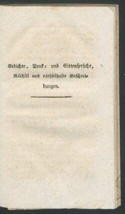 Gedichte, Denk- und Sittensprueche, [...]