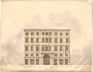 Métivier, Jean Baptiste; München; Gasthof Goldener Hirsch - Eingangsfassade (Aufriss)