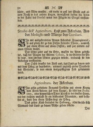 Agricoltura. der Ackerbau.