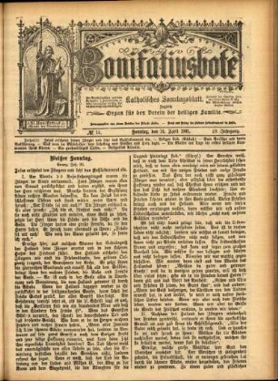 Erste Ausgabe vom Sonntag, den 14. April 1901.