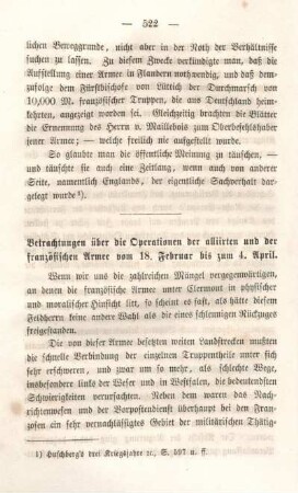 Betrachtungen über die Operationen der alliirten und der französischen Armee vom 18. Februar bis zum 4. April.