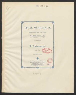No. 1: Mélodie élégiaque