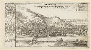 Heidelberg, Stadt und Schloss von Norden (unzerstört)