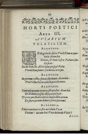 Horti Poetici Area III. Aviarium Volatilium