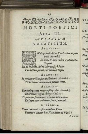 Horti Poetici Area III. Aviarium Volatilium