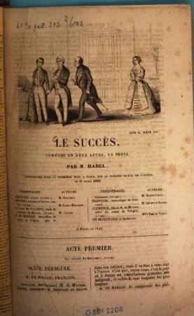 Le succès : comédie en deux actes, en prose