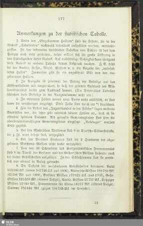 Anmerkungen zu der statistischen Tabelle