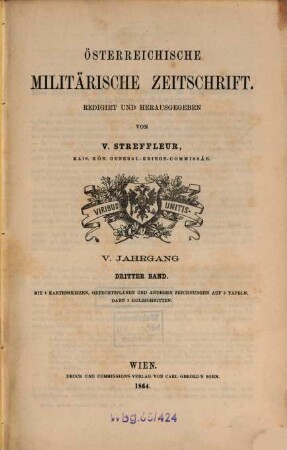 Österreichische militärische Zeitschrift. 1864,3, 1864, 3 = Jg. 5