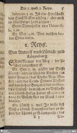 2. Reys. Von Antorff nach Lüttich, und Lützenburg