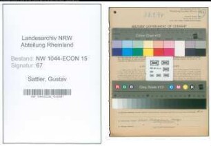 Entnazifizierung Gustav Sattler , geb. 19.11.1903 (Ingenieur)