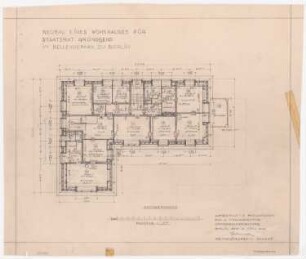 Neubau eines Wohnhauses für Staatsrat Gründgens im Bellevuepark, Berlin: Grundriss Dachgeschoß 1:100