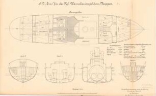 S.D. »Ems« der Wasserbauinspektion, Meppen: Schnitte 1:33,3