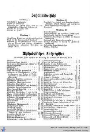 Alphabetisches Sachregister.