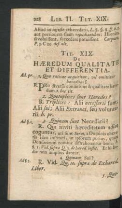 Tit. XIX. De Haeredum Qualitate Et Differentia