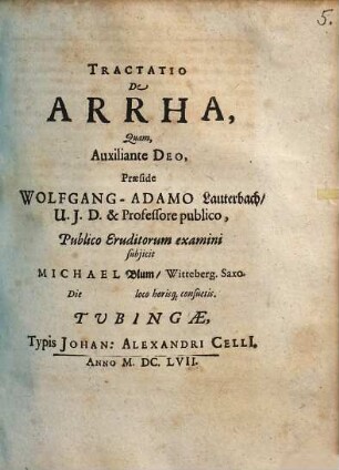 Tractatio De Arrha