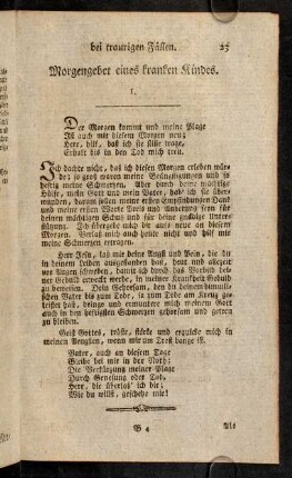 23-36, Morgengebet eines kranken Kindes. 1. - Der Waise 1.