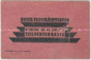Teilnehmerkarte für den Roten Frontkämpfertag 1928