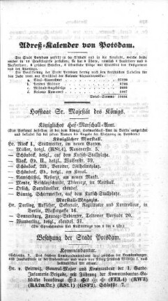 Hofstaat Sr. Majestät des Königs