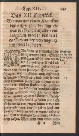 Das XII Capittel.