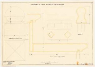 Weinbergwächterhaus: Einzelheiten der Stockwerktreppe Details 1:1