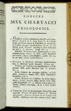 Codices MSS. Chartacei Philologici.