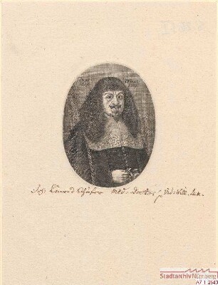 Dr. med. Johann Conrad Schaeffer; geb. 1619; gest. 1669
