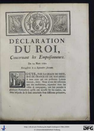 Déclaration Du Roi.
