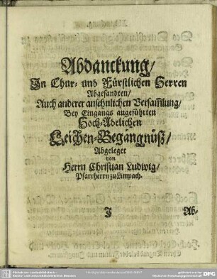 Abdankung : Abdanckung