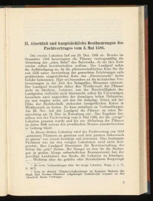 II. Abschluß und hauptsächliche Bestimmungen des Pachtvertrages vom 3. Mai 1586.