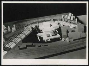Schauspielhaus, Wuppertal: städtebauliches Modell Nordansicht (Luftperspektive)