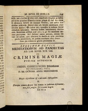 629-654, Spec. 608. De Crimine magiae