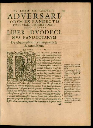 Adversariorum Ex Pandectis Iustiniani Imperatoris, Pars Tertia.