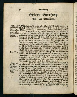 52-75, Siebende Betrachtung. Von der Erwehlung. - Neunte Betrachtung. Von der Erlösung.