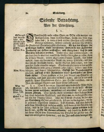 52-75, Siebende Betrachtung. Von der Erwehlung. - Neunte Betrachtung. Von der Erlösung.