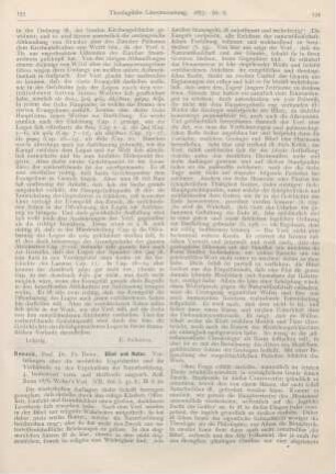 133-136 [Rezension] Reusch, Fr. Heinrich, Bibel und Natur. 4. bedeutend verm. und theilweise umgearb. Aufl