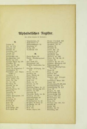 Alphabetisches Register