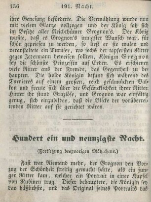 Hundert ein und neunzigste Nacht