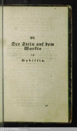 22. Der Stein auf dem Markte in Budissin