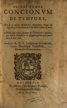 Conciones de tempore et Sanctis. 1