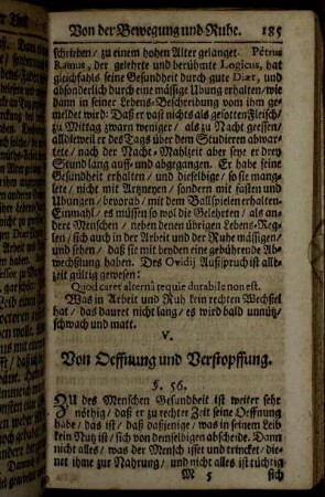 V. Von Oeffnung und Verstopffung