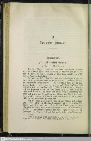 III. Das äußere Pfarramt