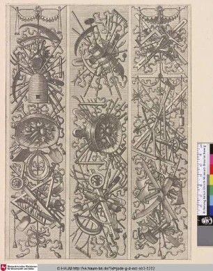 [Drei hochrechteckige Ornamente; Three Vertical Ornaments]
