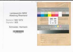 Entnazifizierung Hermann Schneider , geb. 29.09.1902 (Justizangestellter)