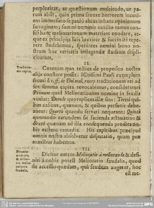 III. Notatio nominis, & definitio meliorationis feudalis