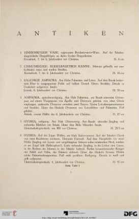Antiken (Nr. 1-13)